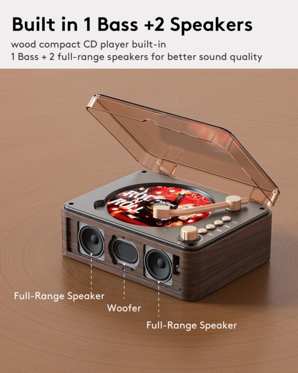 Caronsort Y-CD-146 Retro CD Player-Brown
