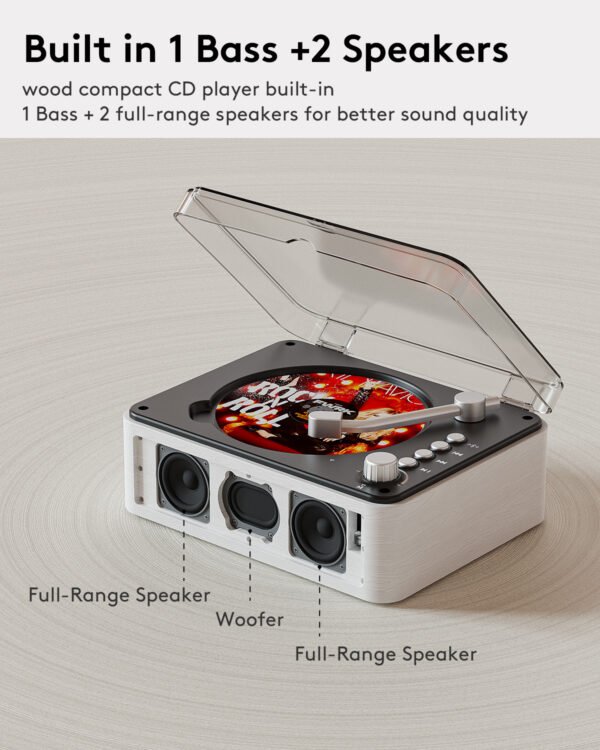 Caronsort Y-CD-146 Retro CD Player-White